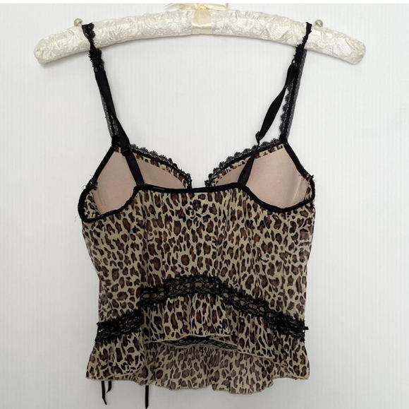 90s, Y2k sexy crop Rampage leopard print lingerie top - Picture 2 of 2